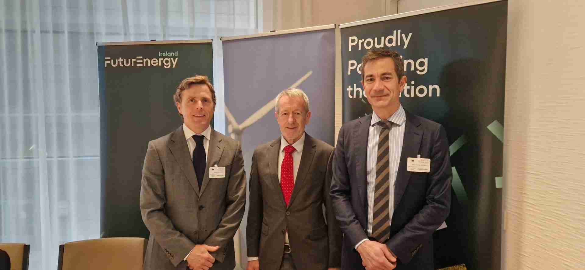 Peter Lynch, Sean Kelly and Mateo Jamarillo at the LDES breakfast briefing in EU Parliament