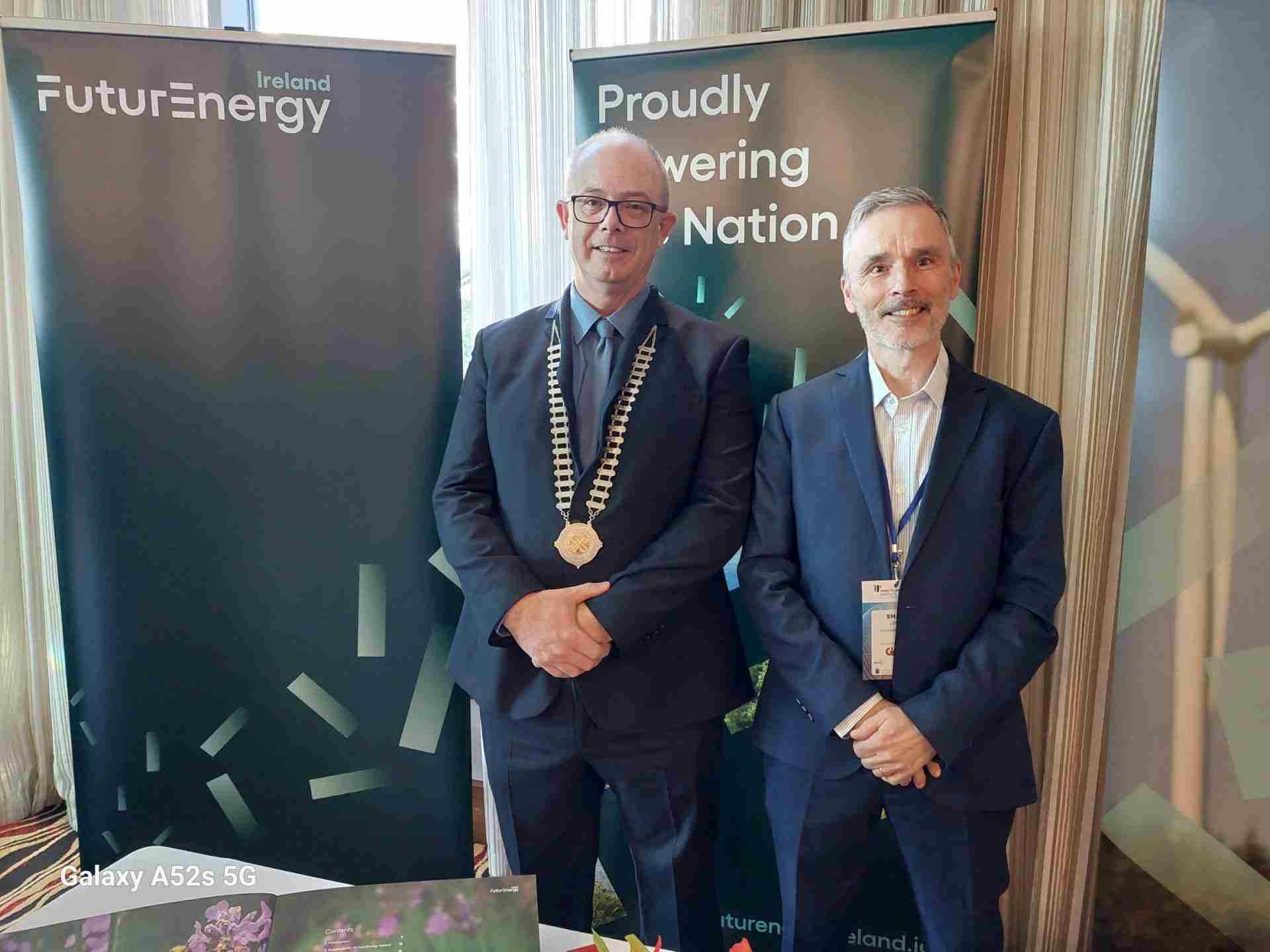Gavin Lawlor, President of the IPI, and Shane Lowry, Community Engagement Manager at FuturEnergy Ireland